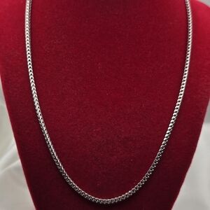Italian Sterling Silver 2.5mm Franco Necklace